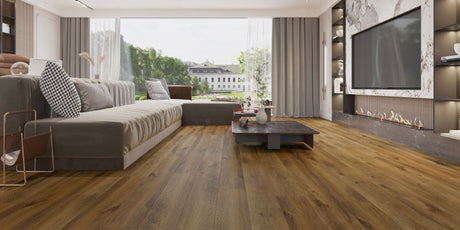 room scene featuring our chard flooring from the Coal Harbour Collection