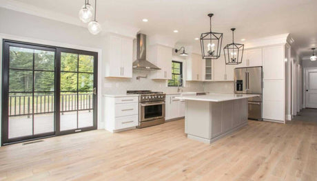 Kitchen with engineered hardwood floor
