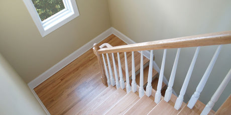 A stairway showcasing the elegance of hardwood on stairs